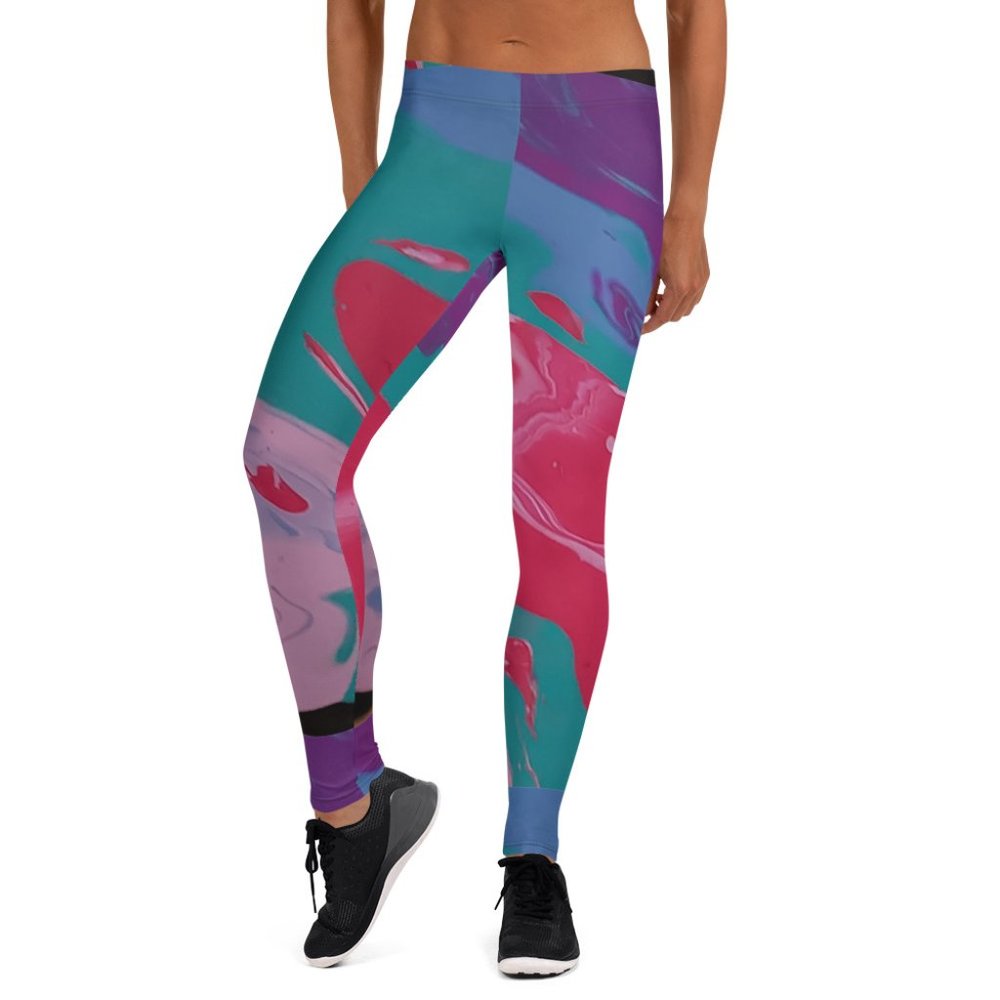 Blue and Red in Love Leggings